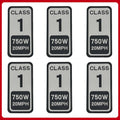 Class 2 750W 20MPH Stickers