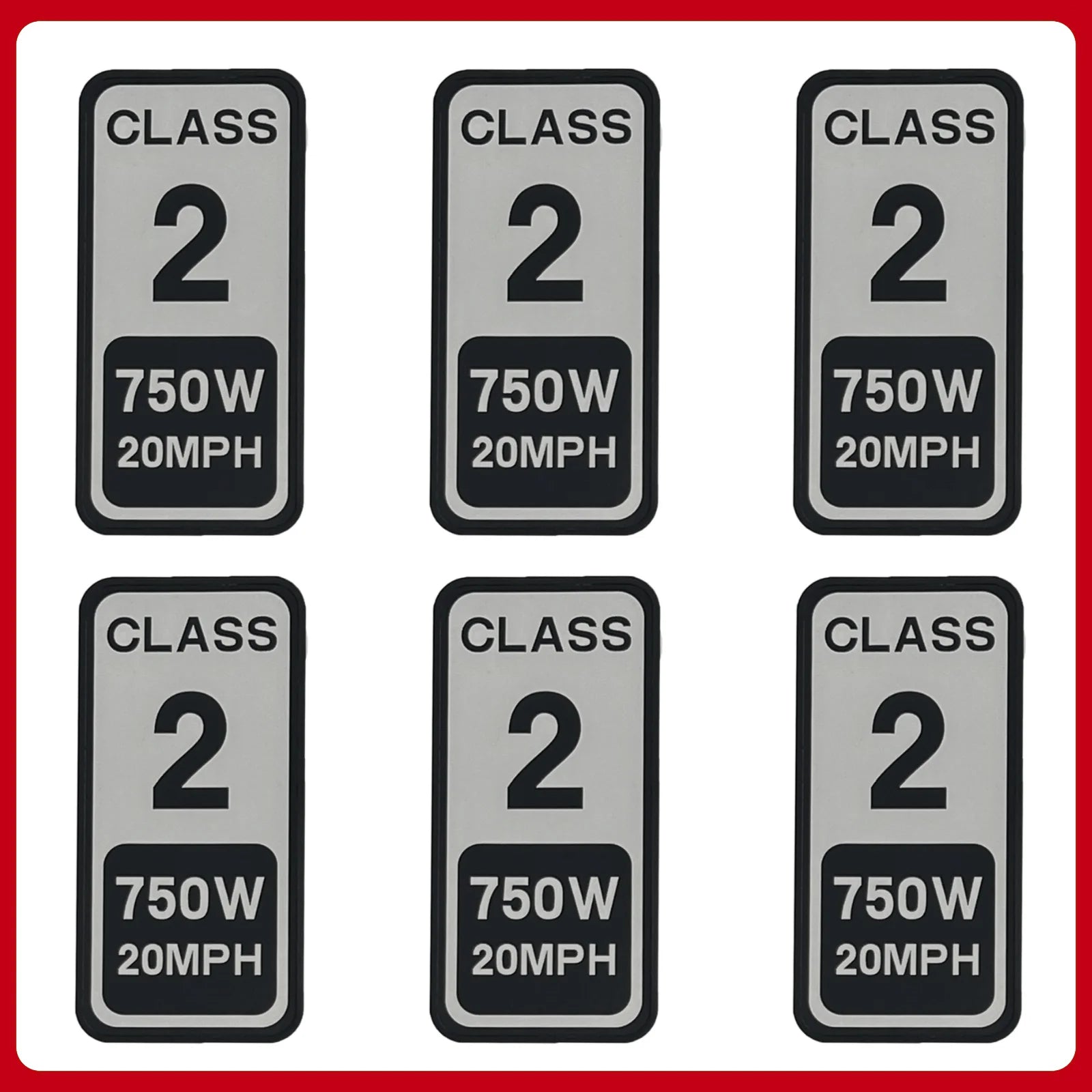 Class 2 750W 20MPH Stickers