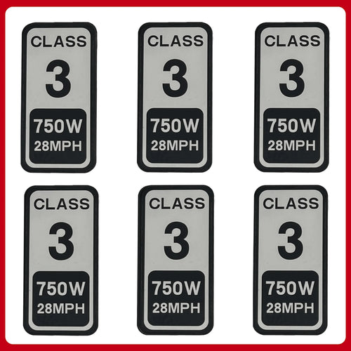 Class 2 750W 20MPH Stickers